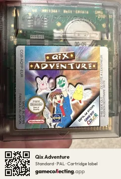 Qix Adventure Game Boy Color, PAL cartridge label
