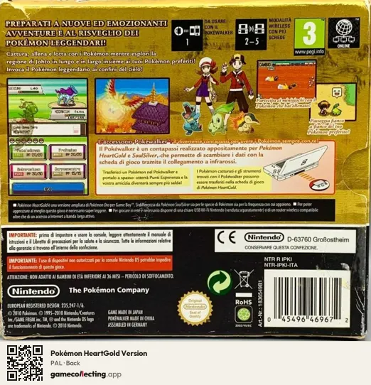 Pokémon HeartGold Version Nintendo DS, PAL box back