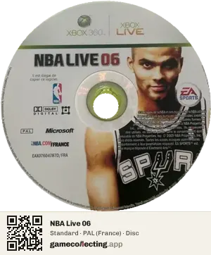 NBA Live 06 Xbox 360, PAL disc