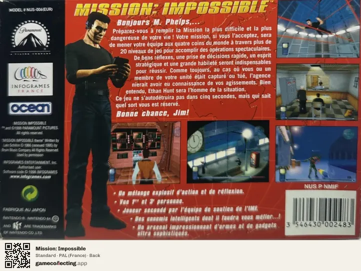 Mission: Impossible Nintendo 64, France box back
