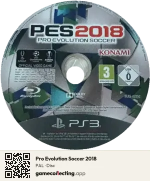 Pro Evolution Soccer 2018 PlayStation 3, PAL disc
