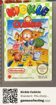 Kickle Cubicle Nintendo Entertainment System, PAL cartridge label