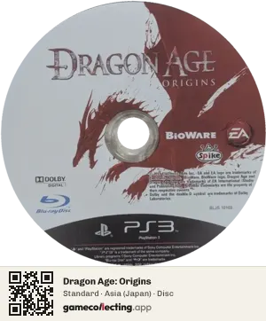 Dragon Age: Origins PlayStation 3, Asia disc