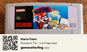 Mario Paint Super Nintendo Entertainment System, PAL cartridge label