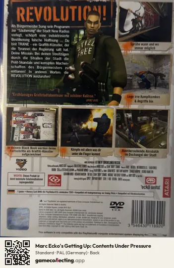 Marc Ecko's Getting Up: Contents Under Pressure PlayStation 2, Germany box back