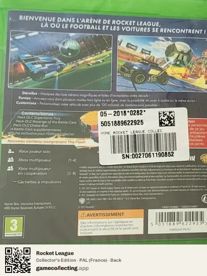 Rocket League Xbox One, France box back