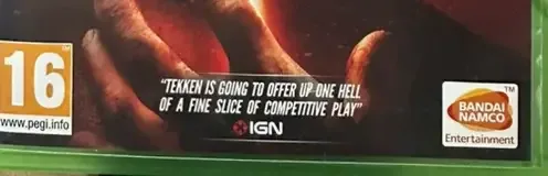Tekken 7, the PEGI square on its front