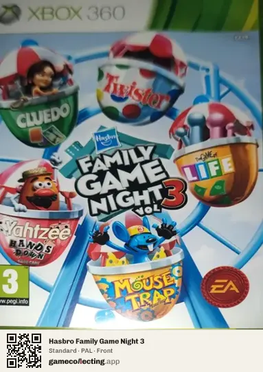 Hasbro Family Game Night 3 Xbox 360, PAL box front