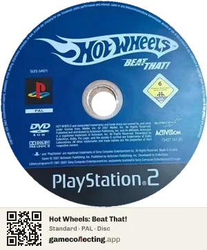 Hot Wheels: Beat That! PlayStation 2, PAL disc