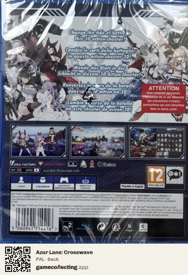 Azur Lane: Crosswave PlayStation 4, PAL box back