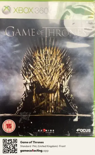 Game of Thrones Xbox 360, United Kingdom box front