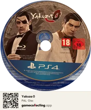 Yakuza 0 PlayStation 4, PAL disc