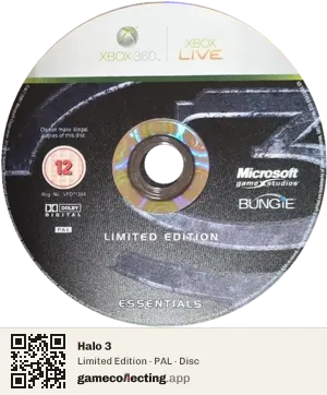 Halo 3 Xbox 360, PAL disc