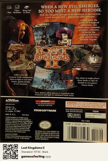 Lost Kingdoms II Nintendo GameCube, NTSC box back