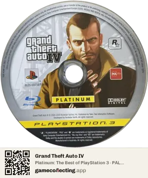 Grand Theft Auto IV PlayStation 3, PAL disc