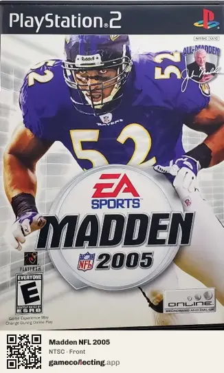 Madden NFL 2005 PlayStation 2, NTSC box front