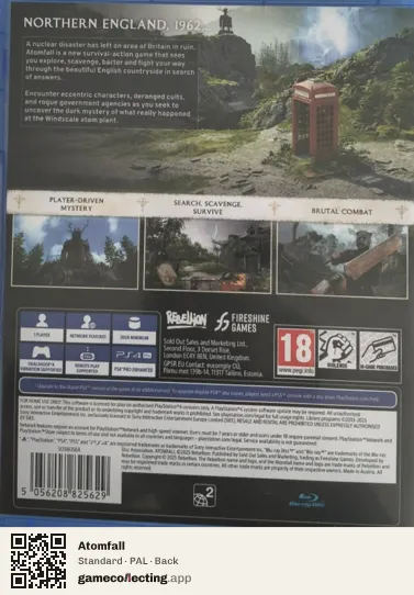 Atomfall PlayStation 4, PAL box back