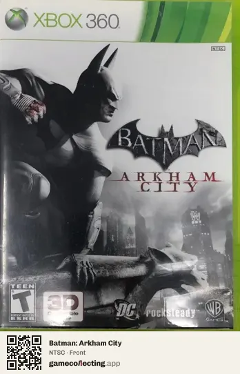 Batman: Arkham City Xbox 360, NTSC box front
