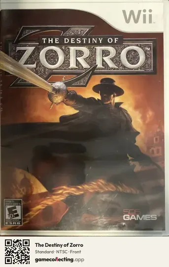 The Destiny of Zorro Nintendo Wii, NTSC box front