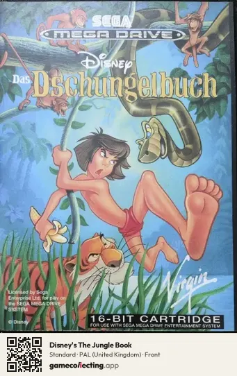 Disney's The Jungle Book Sega Mega Drive / Genesis, United Kingdom box front
