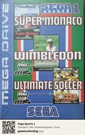 Sega Sports 1 Sega Mega Drive / Genesis, United Kingdom box front