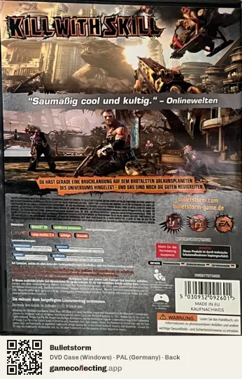 Bulletstorm Computer, Germany box back
