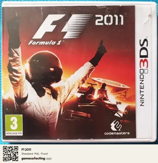 F1 2011 Nintendo 3DS, PAL box front