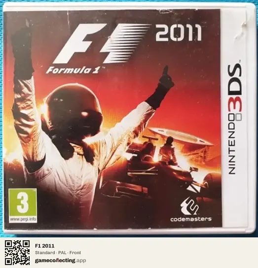 F1 2011 Nintendo 3DS, PAL box front
