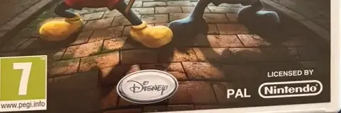 Disney Epic Mickey 2: The Power of Two, the PEGI square on its front