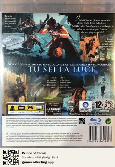 Prince of Persia PlayStation 3, Italy box back