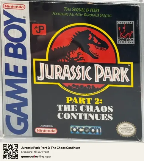 Jurassic Park Part 2: The Chaos Continues Game Boy, NTSC box front