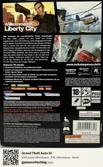 Grand Theft Auto IV Computer, Germany box back