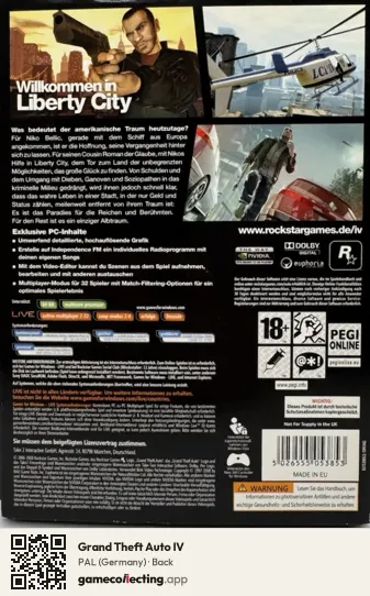 Grand Theft Auto IV Computer, Germany box back