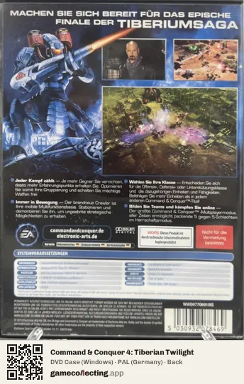Command & Conquer 4: Tiberian Twilight Computer, Germany box back