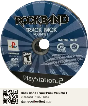 Rock Band Track Pack Volume 1 PlayStation 2, NTSC disc