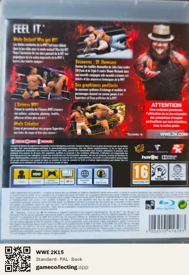 WWE 2K15 PlayStation 3, PAL box back