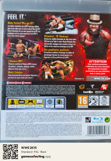 WWE 2K15 PlayStation 3, PAL box back