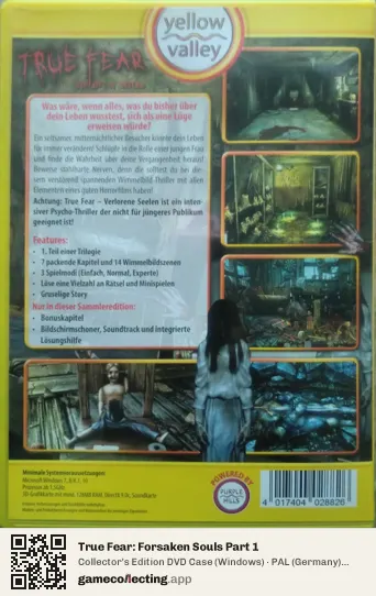 True Fear: Forsaken Souls Part 1 Computer, Germany box back