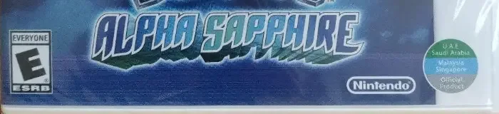 Pokémon Alpha Sapphire, the ESRB box on its front