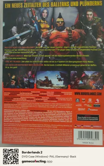 Borderlands 2 Computer, Germany box back