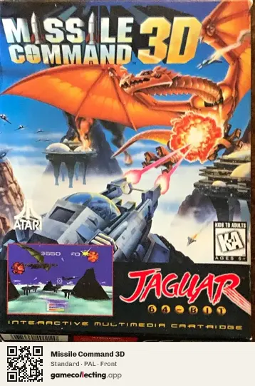 Missile Command 3D Atari Jaguar, PAL box front