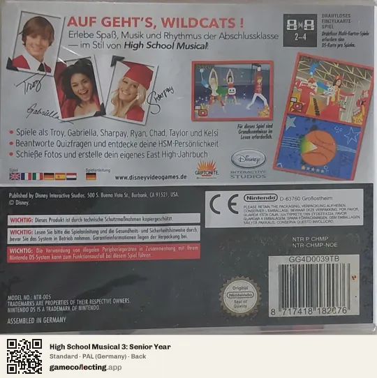 High School Musical 3: Senior Year Nintendo DS, Germany box back
