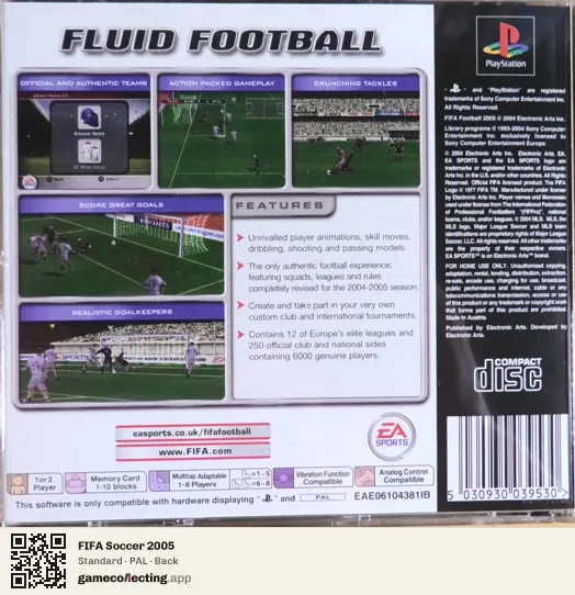 FIFA Soccer 2005 PlayStation, PAL box back