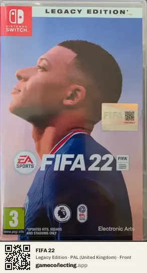 FIFA 22 Nintendo Switch, United Kingdom box front