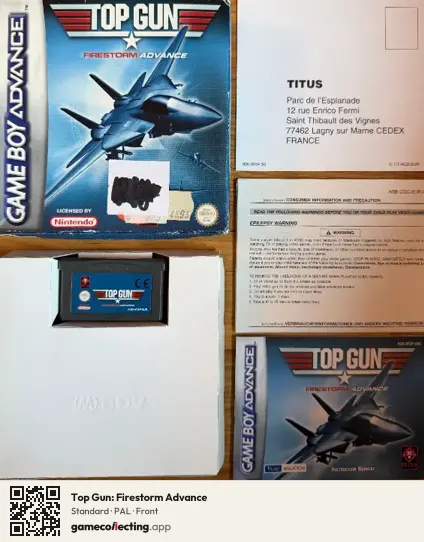 Top Gun: Firestorm Advance Game Boy Advance, PAL box front