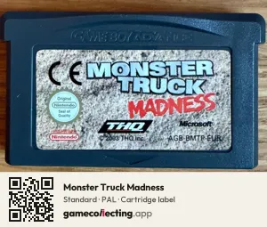 Monster Truck Madness Game Boy Advance, PAL cartridge label