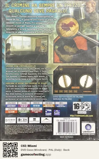CSI: Miami Computer, Italy box back