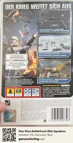 Star Wars Battlefront: Elite Squadron PlayStation Portable, Germany box back