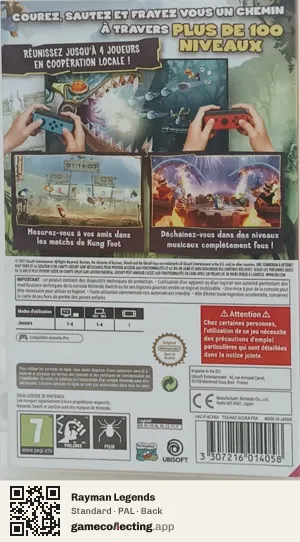 Rayman Legends Nintendo Switch, PAL box back