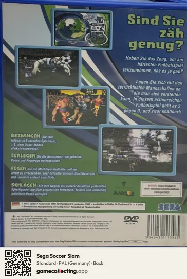Sega Soccer Slam PlayStation 2, Germany box back